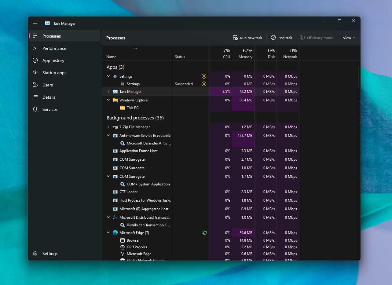 任务管理器变更