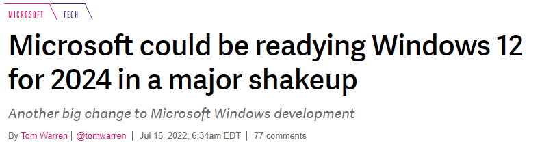 Windows 12发布日期