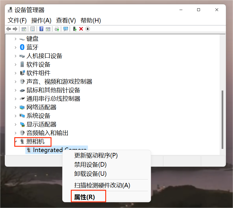 照相机属性 照相机属性