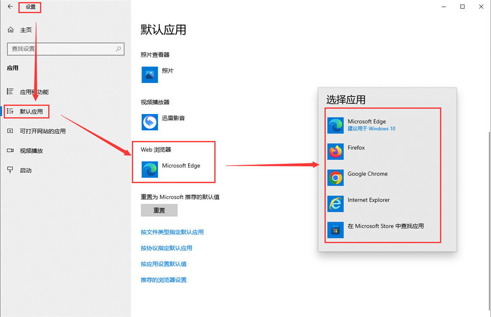 Win10如何设置默认浏览器