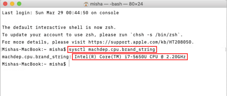 Mac OS获取CPU信息