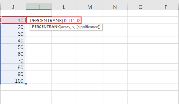 使用函数计算百分比