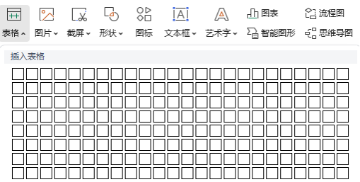 选择表格的行数和列数