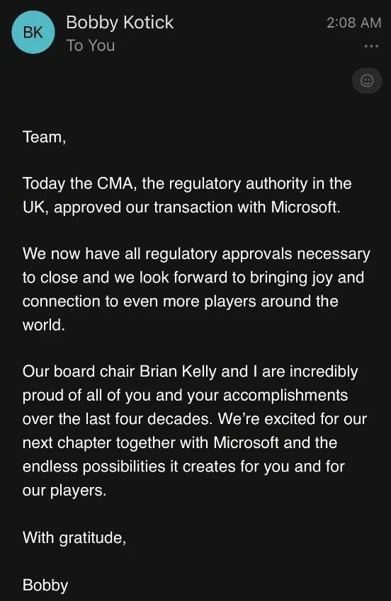 暴雪现仍 CEO Bobby Kotick