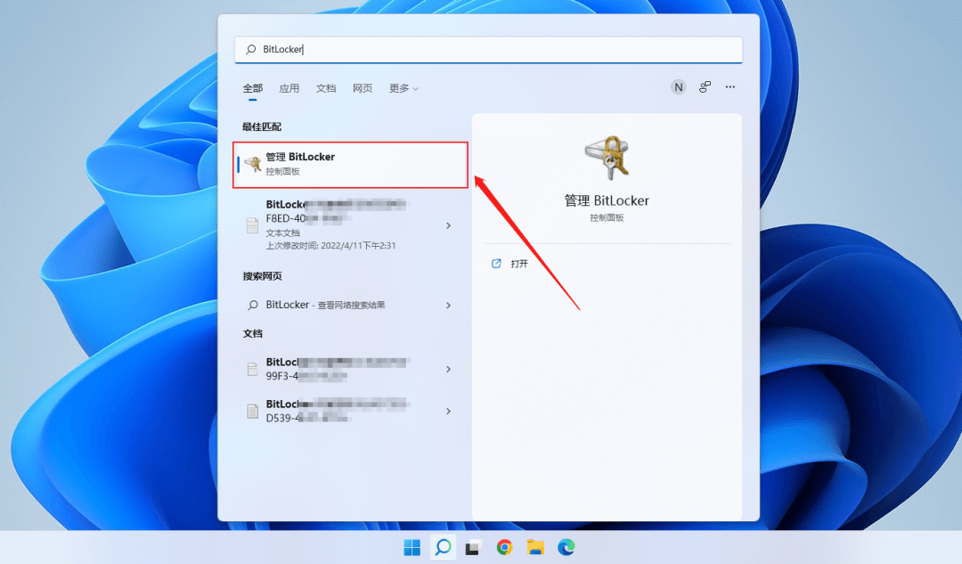 图片6.菜单栏搜索「BitLocker」.png 图片6.菜单栏搜索「BitLocker」.png