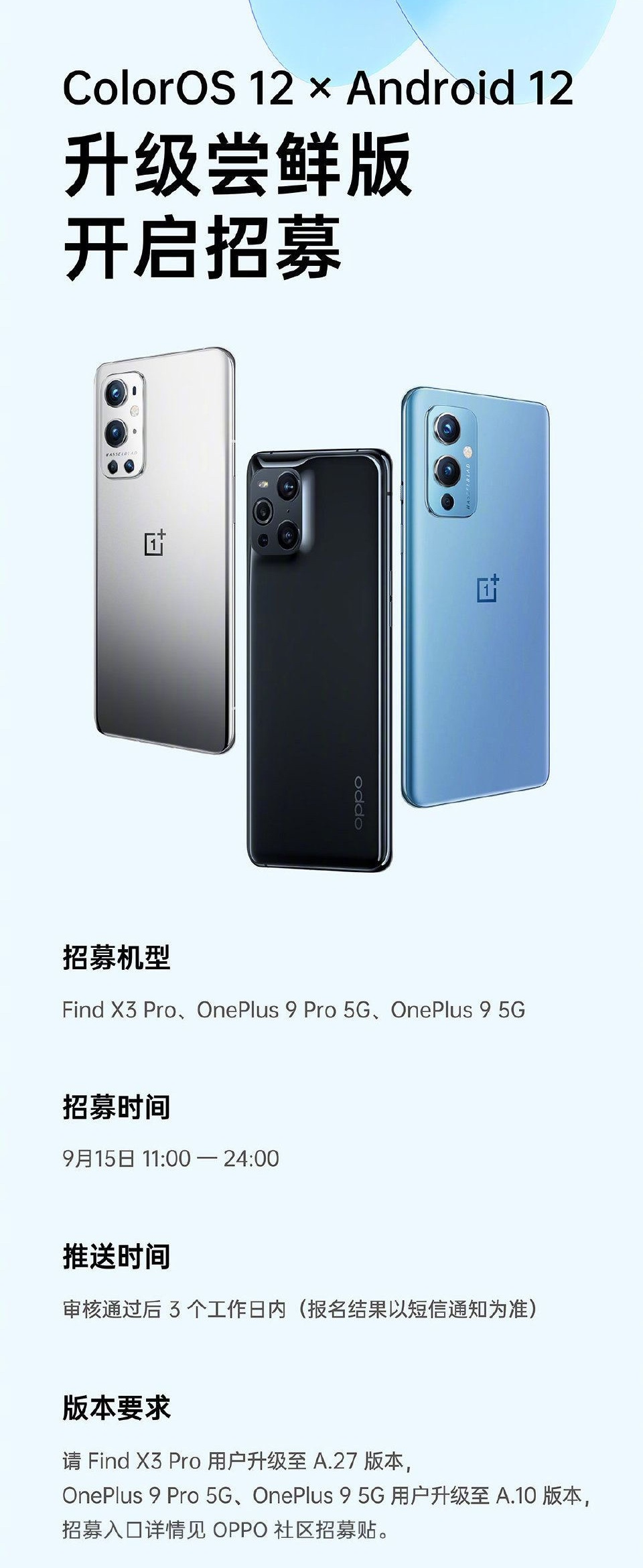 Android12更新招募公告 Android12更新招募公告