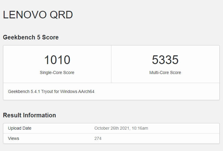 骁龙8cx-Gen3测试得分 骁龙8cx-Gen3测试得分