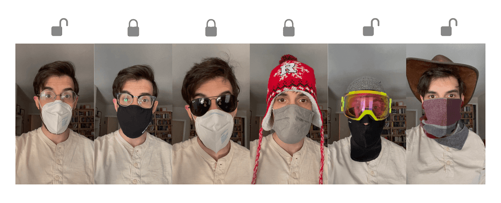 图片3.戴不同的眼镜和口罩对解锁的影响.png