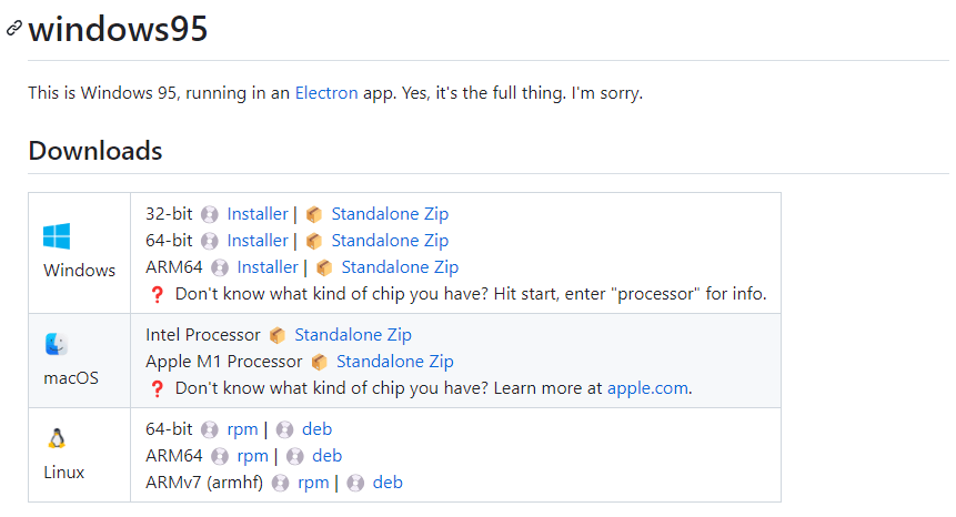GitHub上Win95资源 GitHub上Win95资源