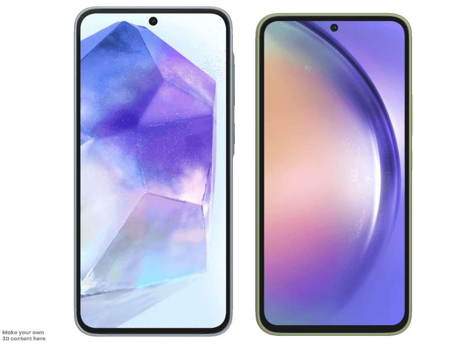 三星A55与A54外观与尺寸