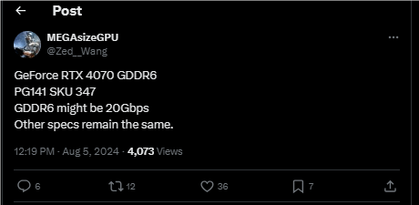 推特关于 4070 G6的爆料.png 推特关于 4070 G6的爆料.png