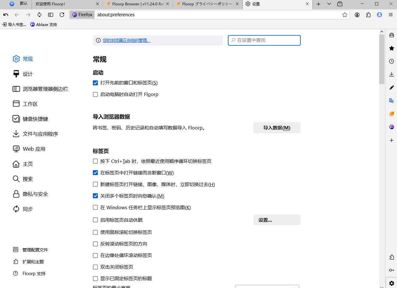 Floorp v11.24 支持双击关闭标签 绿色免安装（高度定制的开源浏览器） 1