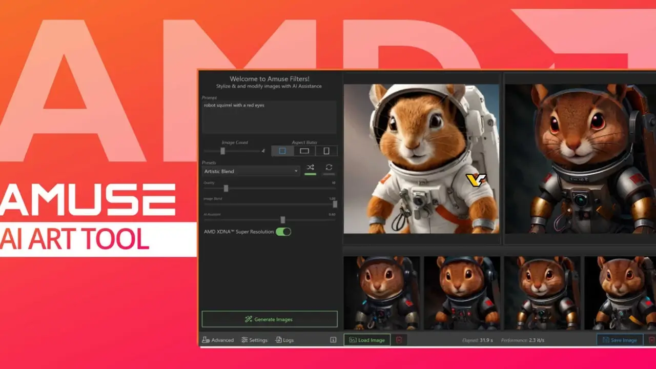 AMD 推出功能丰富的 AI 工具 Amuse 2.0